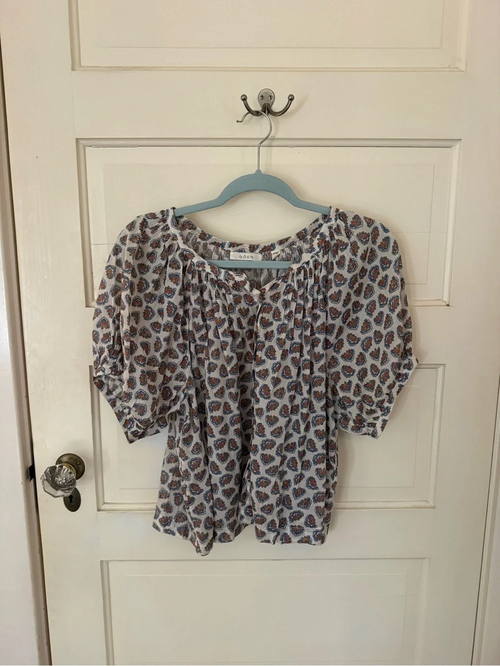 Doen June Top in Ivory Meadow - Size XS